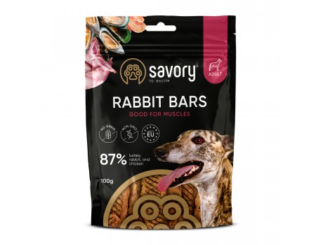 Джерки Savory Bars With Rabbit, батончики с кроликом, 100 г