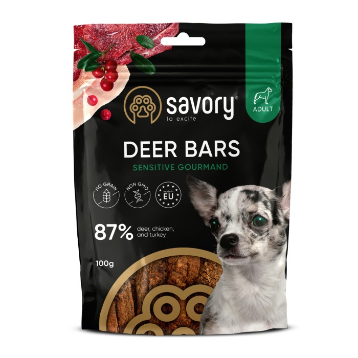 Джерки Savory Bars With Venison, батончики с олениной, 100 г