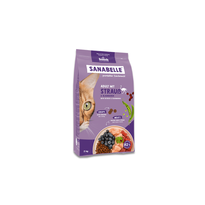 Корм для котів Sanabelle Adult (страус із чорницями) 2 кг