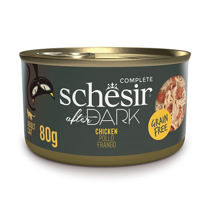 Влажный корм для кошек Schesir After Dark курица в бульоне, 80 г