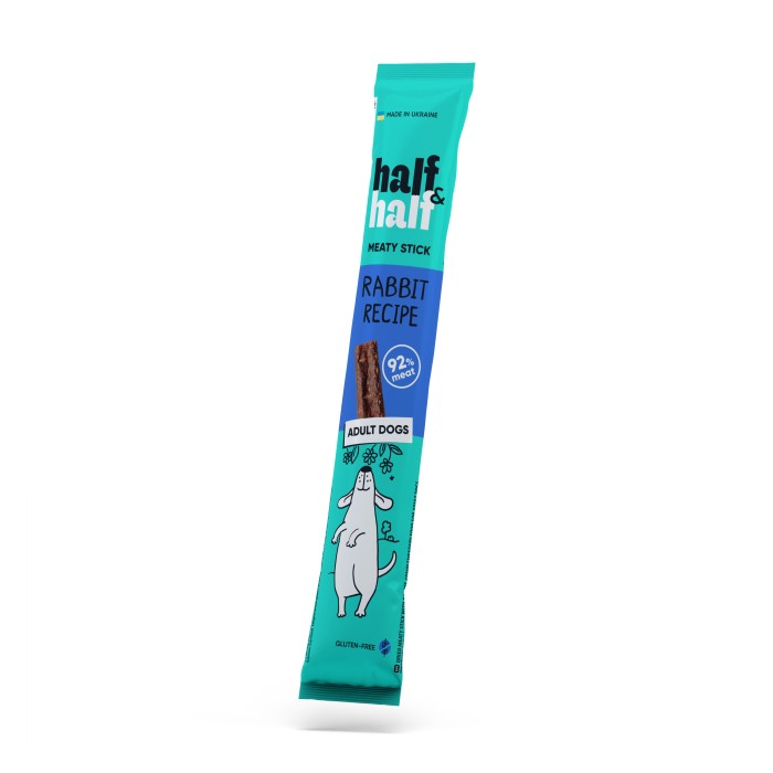 Ласощі для собак Half&Half м'ясна паличка з кроликом, 12 г