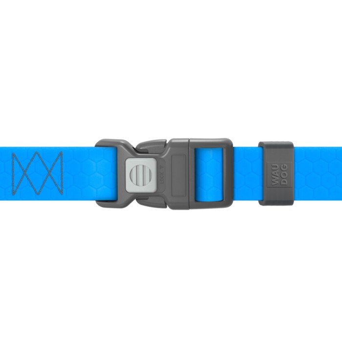 Шлея для собак Н-образный WAUDOG Waterproof с QR-паспортом, пряжка-фастекс, S, Ш 15 мм, А 28-42 см, В 34-51 см, голубой