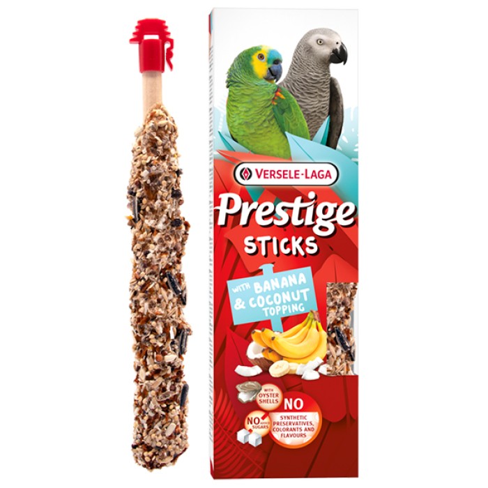 Versele-Laga Prestige Sticks Престиж, банан і кокос, ласощі для середніх і великих папуг 2х70г