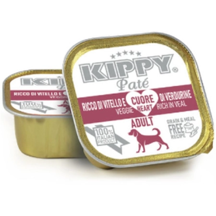 Корм влажный Kippy для собак "Veal&heart of Small Vegetables", с телятиной, паштет, 150 г