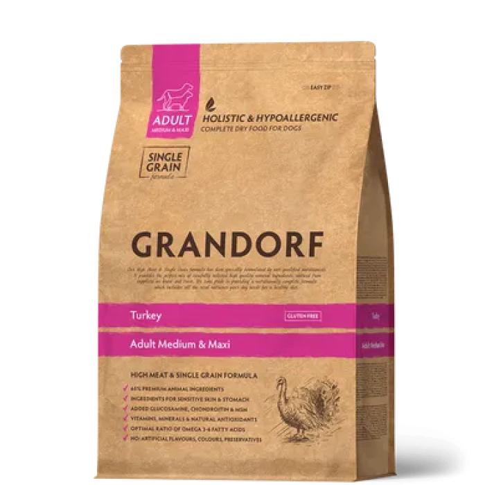 Сухой корм для собак Grandorf TURKEY Adult Maxi breed, с индейкой, 3 кг