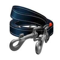 Повідець-перестібка для собак WAUDOG Nylon Mono, світловідбивний, М, Ш 20 мм, Д 300 см, чорний