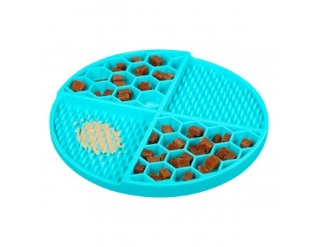 Килимок для злизування і повільного харчування WAUDOG Silicone, 211х211х30 мм, блакитний