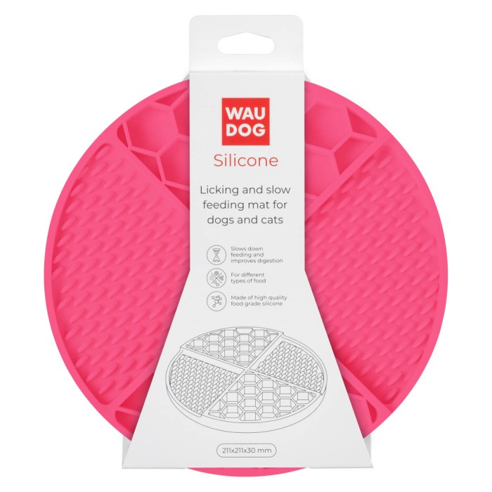 Килимок для злизування і повільного харчування WAUDOG Silicone, 211х211х30 мм, рожевий