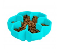 Миска для медленного питания WAUDOG Silicone, 750 мл, голубой..