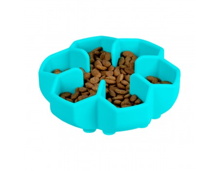 Миска для повільного харчування WAUDOG Silicone, 450 мл, блакитний