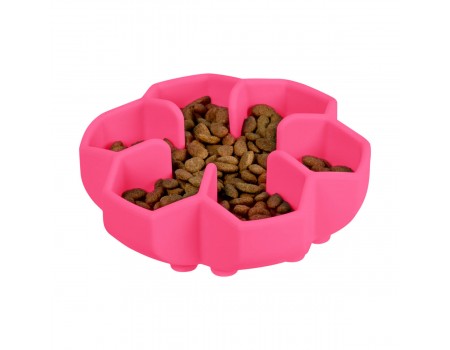 Миска для повільного харчування WAUDOG Silicone, 750 мл, рожевий