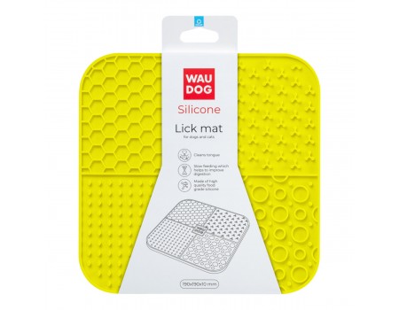 Коврик для слизывания WAUDOG Silicone, 190х190х10 мм, желтый