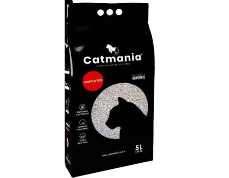 Бентонитовый наполнитель Catmania для кошек, натуральный белый, 5 л