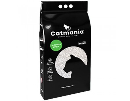 Бентонитовый наполнитель Catmania для кошек с запахом алое вера, зеленые гранулы, 5 л