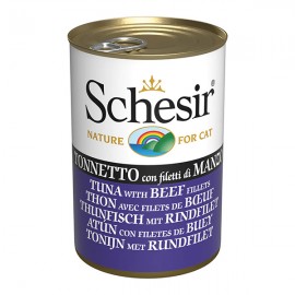Влажный корм для кошек Schesir тунец и филе говядины, 140 г..
