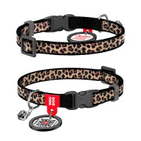 Нашийник для котів WAUDOG Nylon з QR "Леопард", нейлоновий, XS, Ш 10 мм, Д 20-30 см