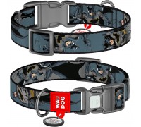 Нашийник для собак нейлоновий WAUDOG Nylon з QR малюнок 