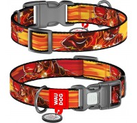 Нашийник для собак нейлоновий WAUDOG Nylon з QR малюнок 