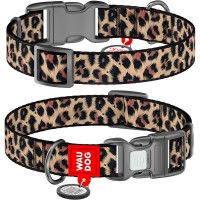 Ошейник для собак WAUDOG Nylon с QR паспортом "Леопард", нейлоновый, S, Ш 15 мм, Д 25-35 см