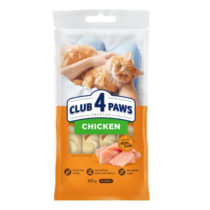 Кремовое лакомство Club 4 Paws (Клуб 4 лапы) Premium, со вкусом курицы, 60 г