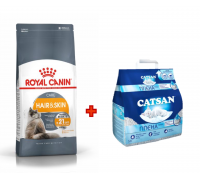 Акция Сухой корм для кошек Royal Canin HAIR&SKIN 4 кг + Наполнитель дл..