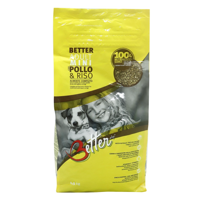 BETTER Adult Dog Small & Mini Rich in Chicken корм для взрослых собак мелких пород, с курицей, 1,5 кг