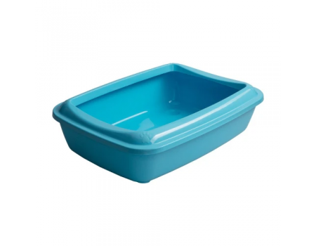 Туалет під наповнювач AnimAll для кішок, з лопаткою, блакитний, 50×37×13.5 см