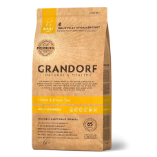 Grandorf Грандорф 4 Meat & Brown Rice Adult Mini - Грандорф Сухой корм 4 вида мяса с бурым рисом для мини пород от 1го года, 8 кг