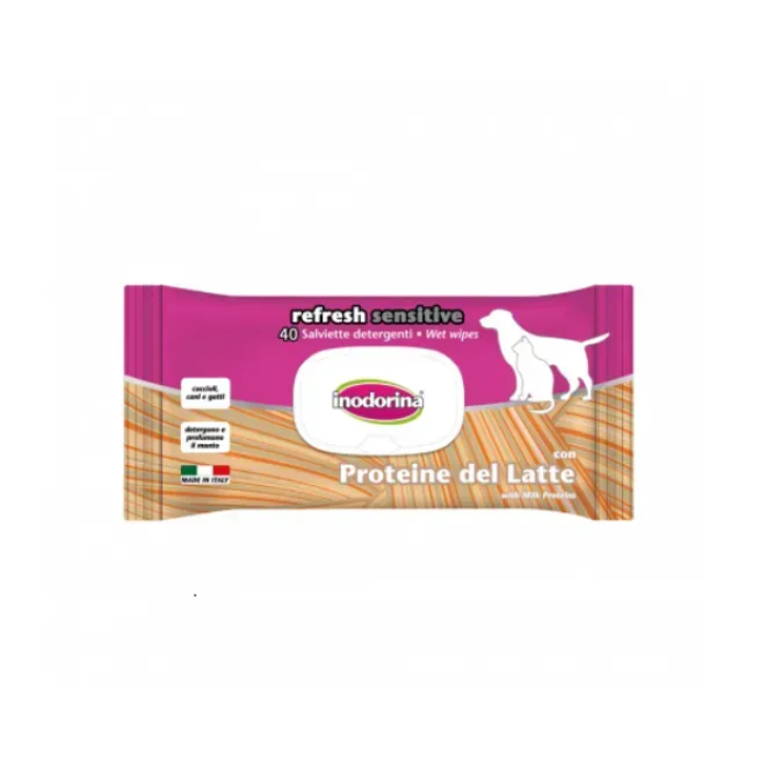 Салфетки Inodorina Salv Sensitive Prot Latte с молочными белками, 40 шт