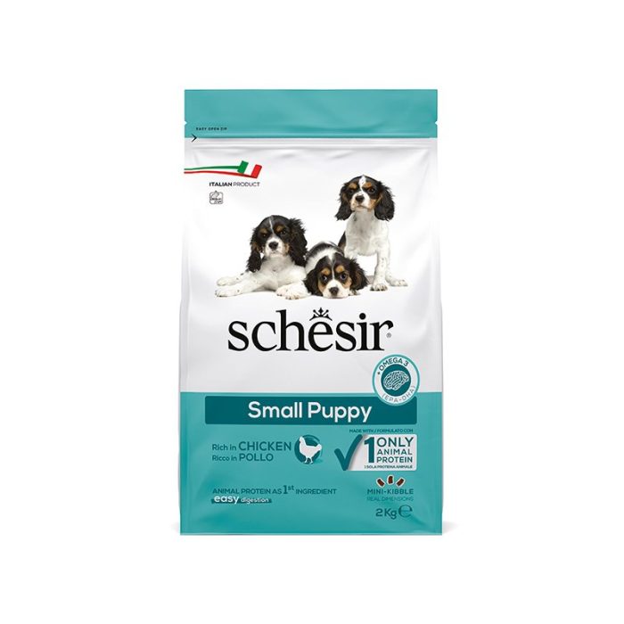 ***Schesir Dog Small Puppy ШЕЗІР ЦУЦЕНЯ МАЛИХ КУРКА сухий  корм, 2 кг.(термін придатності 09.2026)