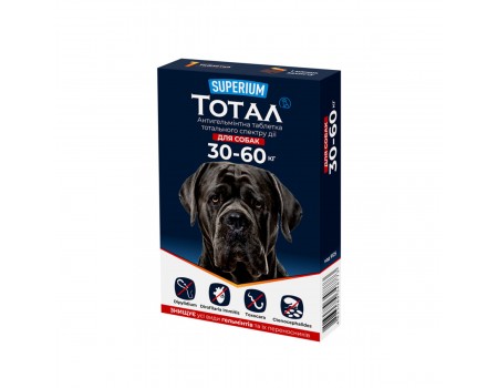 Superium Тотал антигельмінтні таблетки тотального спектру дії для собак 30-60 кг