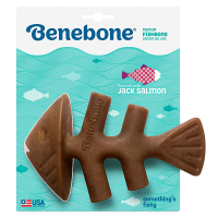 Игрушка крепкая для жевания Benebone Рыбная кость, со вкусом лосося - MEDIUM, для собак весом до 27 кг