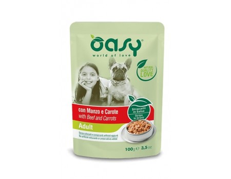 OASY OAP Adult Влажный корм с говядиной и морковью для взрослых собак всех пород 0,1 кг