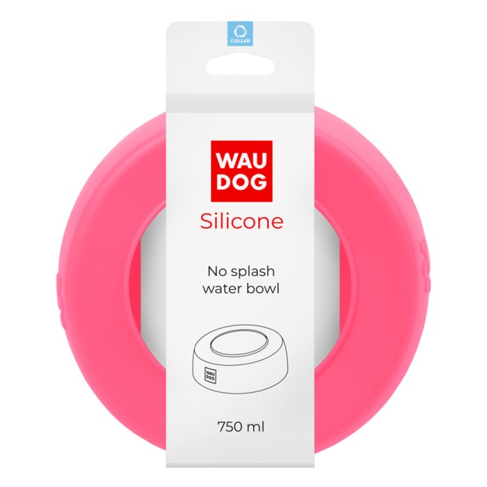 Миска-непроливайка  WAUDOG Silicone, 750 мл, рожевий
