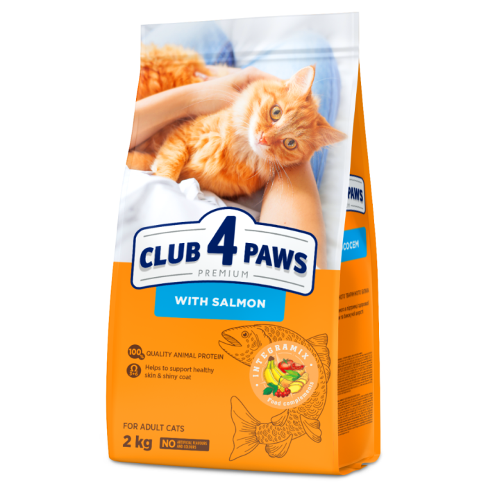 Club 4 Paws Premium "З лососем" Корм для дорослих котів, 2 кг