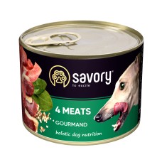 Вологий корм для дорослих собак Savory, з чотирма видами м'яса, 200 г