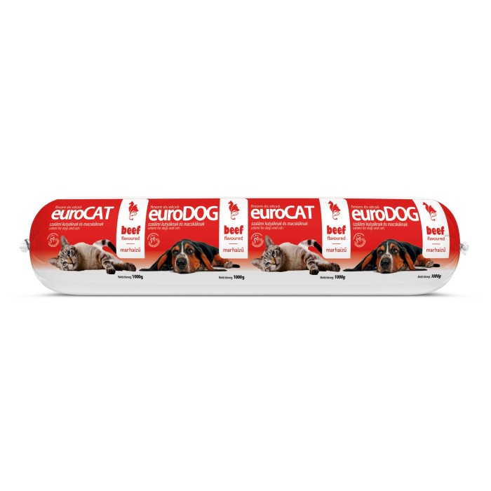 Вологий корм EuroDog/EuroCat Salami PLUS Beef, для собак і котів, салямі з яловичиною, 1 кг