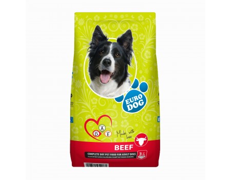 Сухой корм EuroDog Beef, для собак, с говядиной, 3 кг
