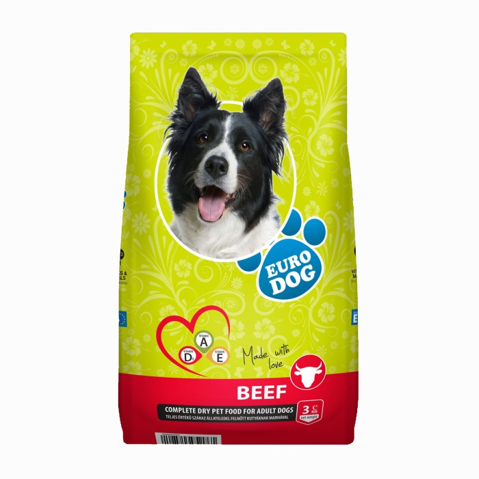 Сухой корм EuroDog Beef, для собак, с говядиной, 3 кг