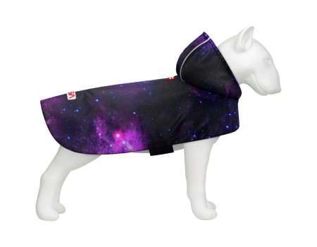 Дождевик-накидка с капюшоном для собак WAUDOG Clothes, рисунок "NASA21", S, А 32-35 см, B 41-52 см, С 26-33 см
