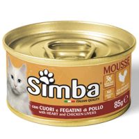 Мусс Monge Simba Cat Wet сердечки и печень 85 г
