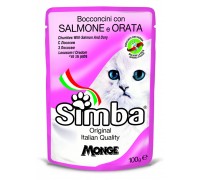 Пауч Monge Simba Cat мясные кусочки, лосось и дори, 100 г...