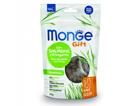 Лакомство Monge Gift Cat Hairball лосось и кошачья мята 60 г