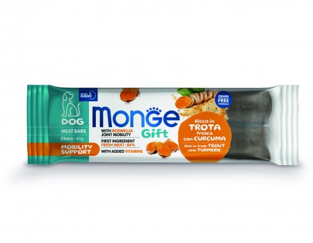 М'ясний батончик Monge Gift  Dog Mobility support форель з босвелією 40 г (2х20 г)