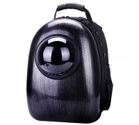 Рюкзак-переноска з ілюмінатором 32х42х29 см, пластик, чорний меланж..