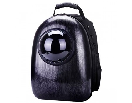 Рюкзак-переноска с иллюминатором 32х42х29 см, пластик, черный меланж