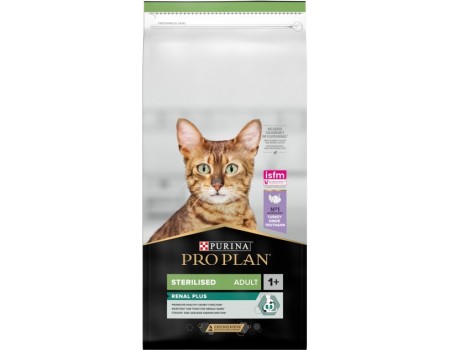 Сухой корм Purina Pro Plan Renal Plus для взрослых стерилизованных котов с индейкой 14 кг