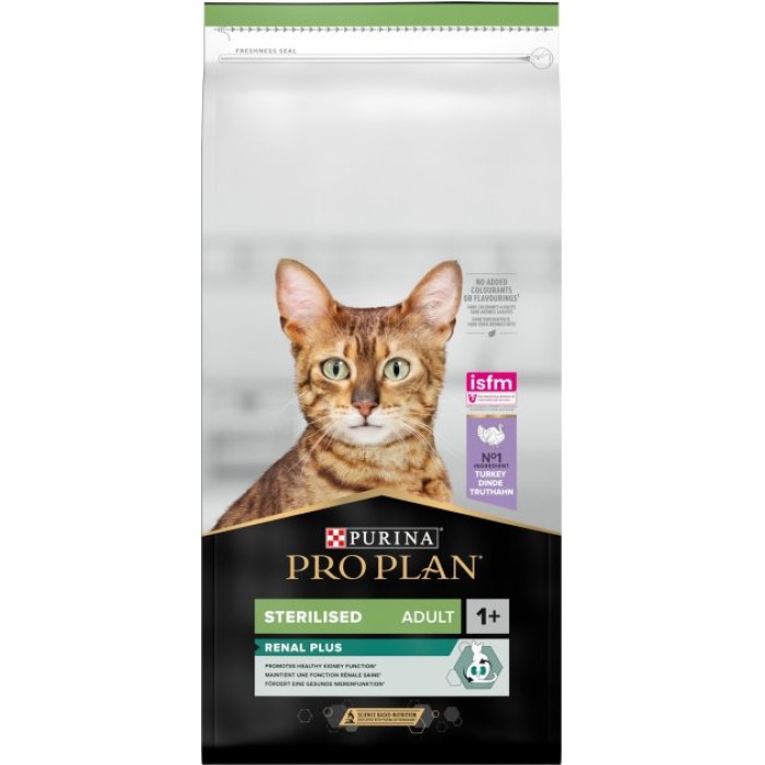 Сухой корм Purina Pro Plan Renal Plus для взрослых стерилизованных котов с индейкой 14 кг