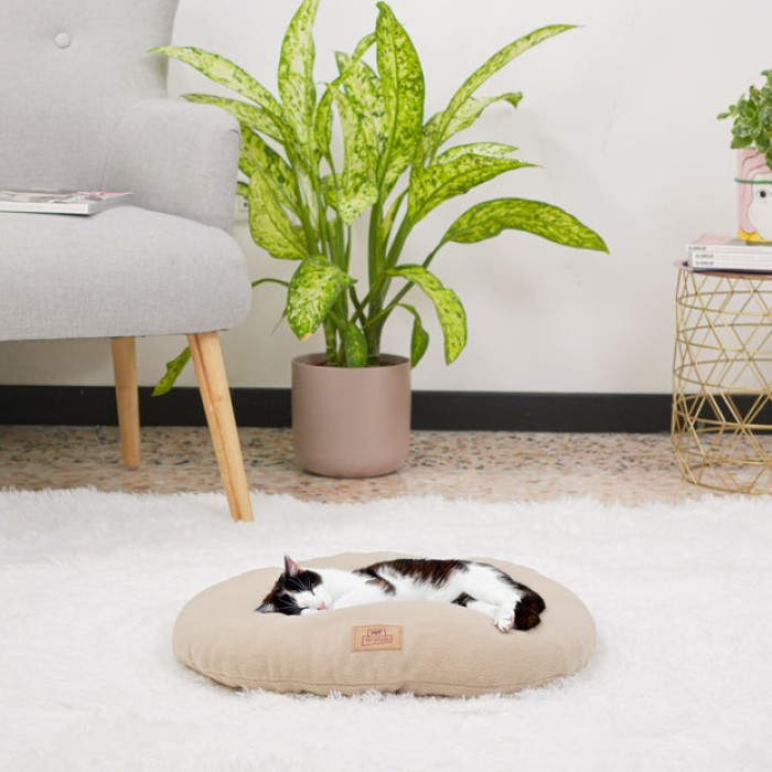 Подушка Ferplast Relax 45 из мягкого микрофлиса для собак и кошек, беж