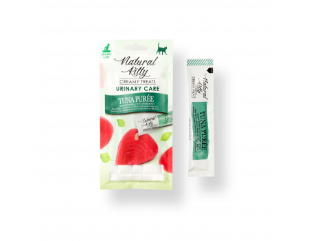 Крем-снек Natural Kitty Treat Tuna Puree, пюре з тунця, догляд за сечовивідними шляхами, 4х12 г